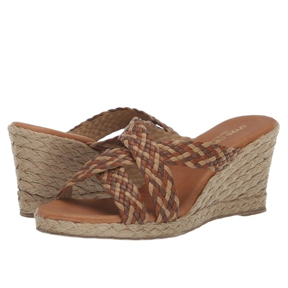 Andre Assoue Nedra Wedge Cuero Multi Brown - Picture 1 of 8